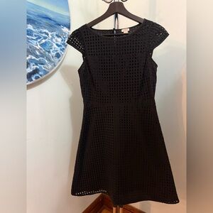 J. Crew Sz 4 Black Lace Cap Sleeve Dress